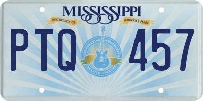MS license plate PTQ457