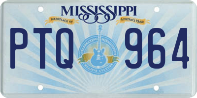 MS license plate PTQ964