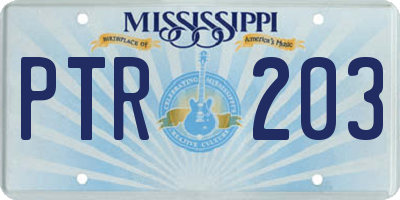MS license plate PTR203
