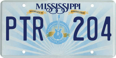 MS license plate PTR204