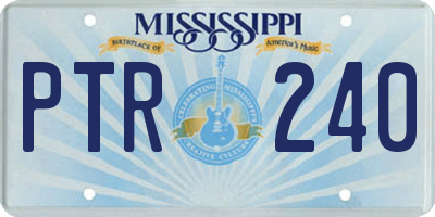MS license plate PTR240