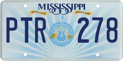 MS license plate PTR278