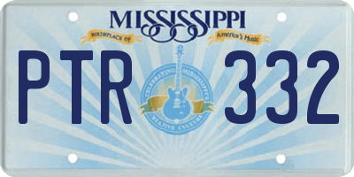 MS license plate PTR332