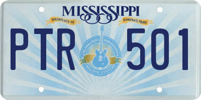 MS license plate PTR501