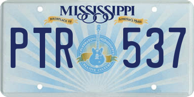 MS license plate PTR537