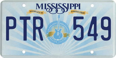 MS license plate PTR549