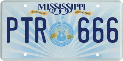 MS license plate PTR666