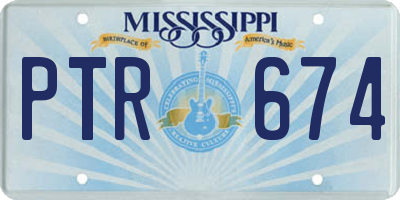 MS license plate PTR674
