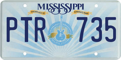 MS license plate PTR735