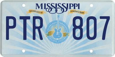 MS license plate PTR807