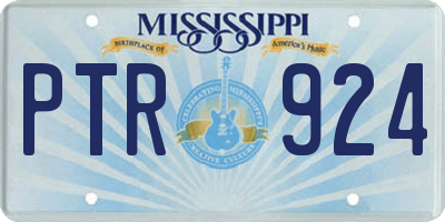 MS license plate PTR924