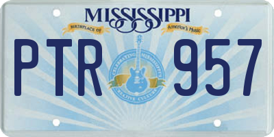 MS license plate PTR957