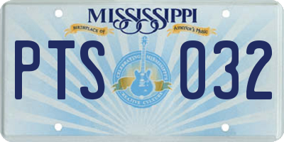 MS license plate PTS032