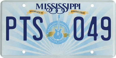 MS license plate PTS049