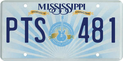 MS license plate PTS481