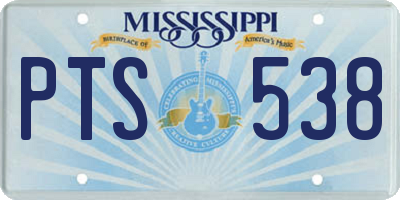 MS license plate PTS538