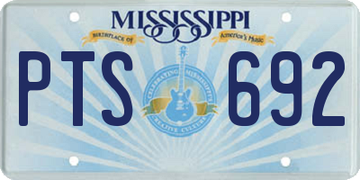 MS license plate PTS692