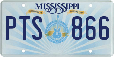 MS license plate PTS866