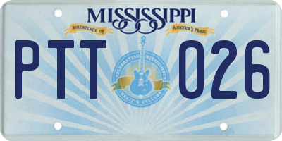 MS license plate PTT026