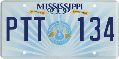 MS license plate PTT134