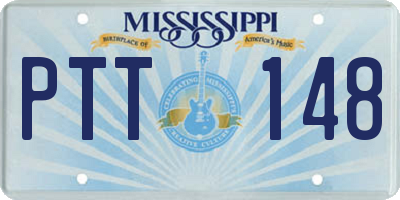 MS license plate PTT148