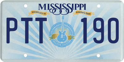 MS license plate PTT190