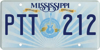 MS license plate PTT212
