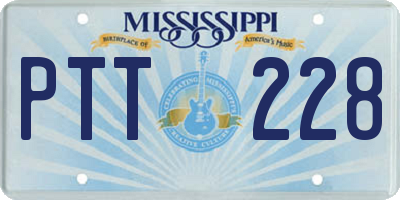 MS license plate PTT228