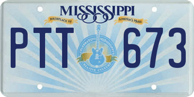 MS license plate PTT673