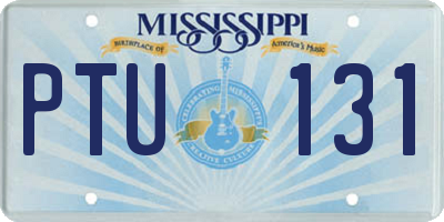 MS license plate PTU131
