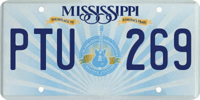 MS license plate PTU269