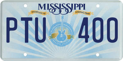 MS license plate PTU400