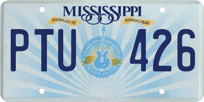 MS license plate PTU426