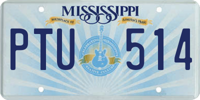 MS license plate PTU514