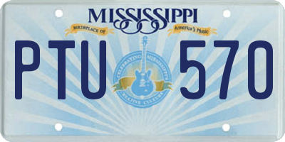 MS license plate PTU570