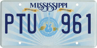 MS license plate PTU961