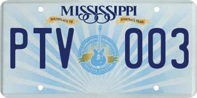 MS license plate PTV003