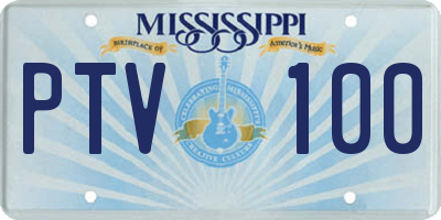 MS license plate PTV100