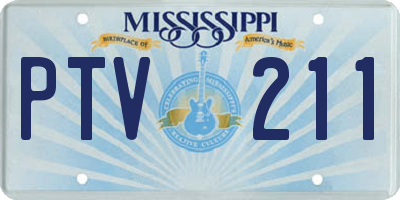 MS license plate PTV211