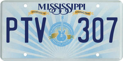 MS license plate PTV307