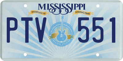MS license plate PTV551