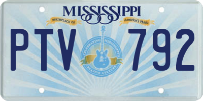 MS license plate PTV792