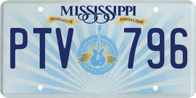 MS license plate PTV796