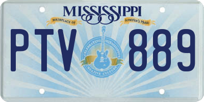 MS license plate PTV889