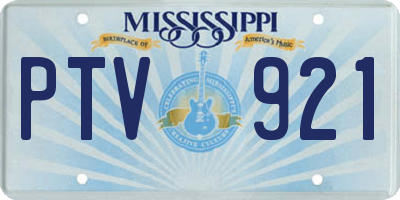 MS license plate PTV921
