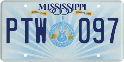 MS license plate PTW097