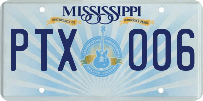 MS license plate PTX006