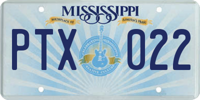 MS license plate PTX022