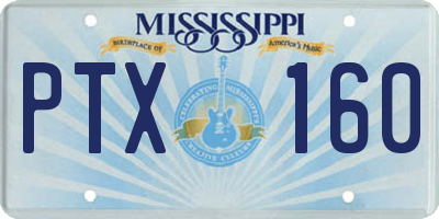 MS license plate PTX160