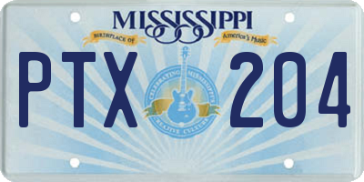 MS license plate PTX204